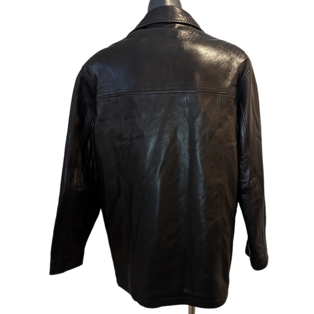 Danier Black Leather Button-Front Jacket - Picture 6 of 14